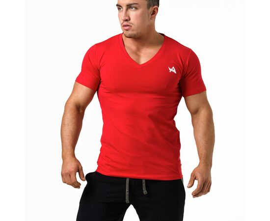 TEE V-NECK RED - Sport clothes στο e-orthoshop